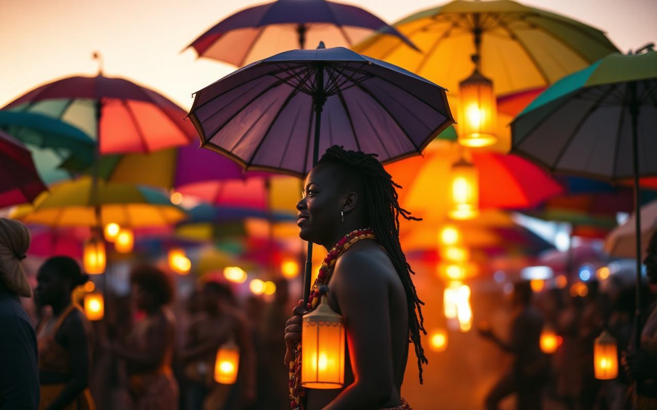 South African festival at dusk